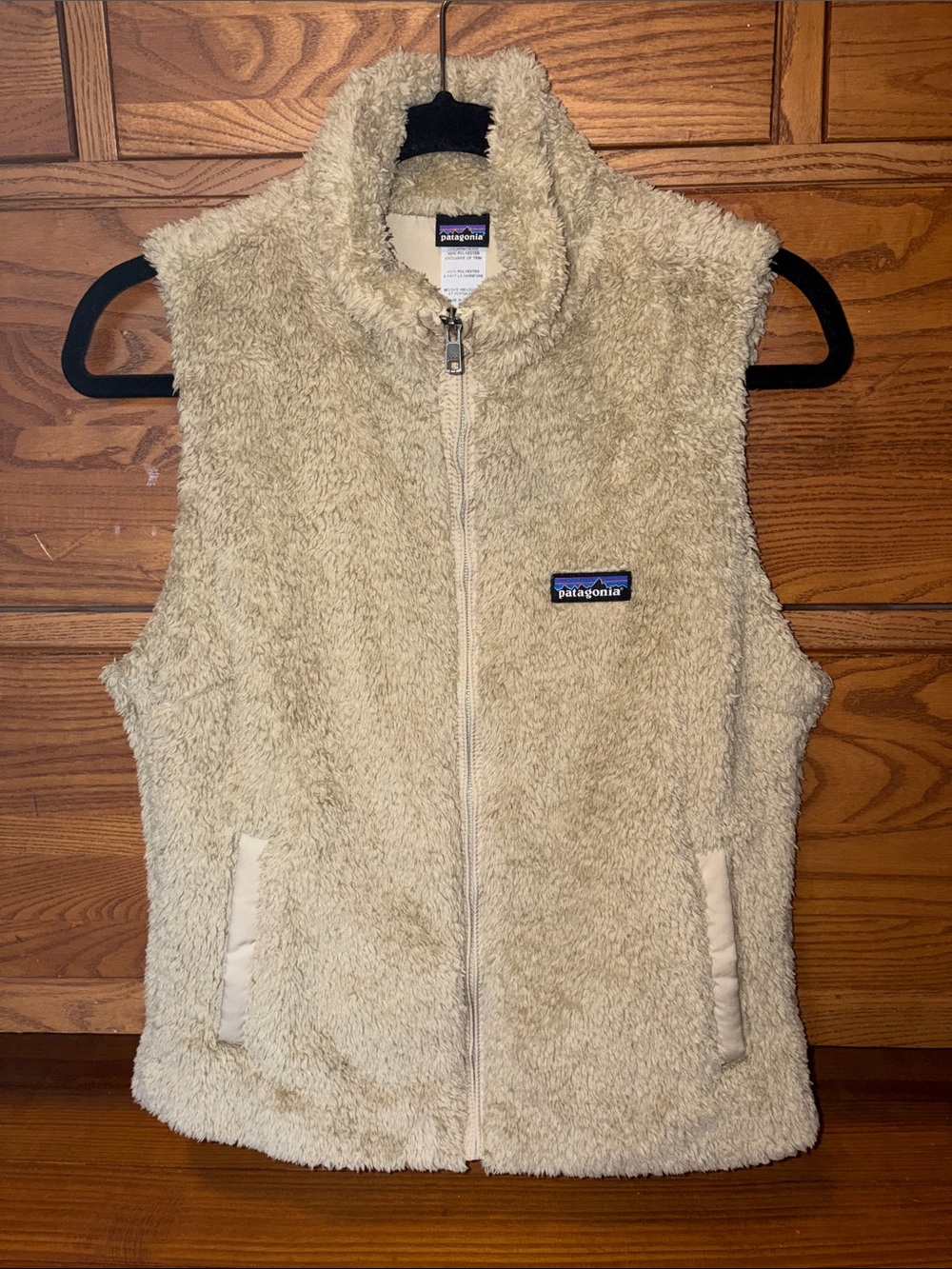 Patagonia Cream Sherpa Fleece Zip Vest
